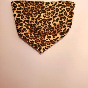 Leopard print cropped bandana top
